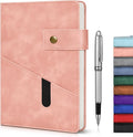 Pink A5 Lined Leather Journal Notebook by vfaejll