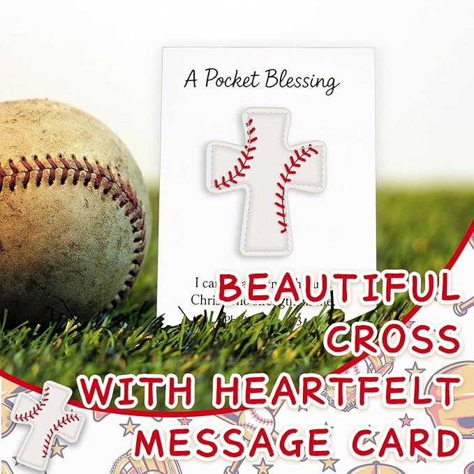 Gosodeny 6 Set Baseball A Pocket Blessing with Gift Cards Pockets Blessing Baseball Encouragement Gifts nspirational Baseball Keepsake for Players and Coaches Sports Lovers Team