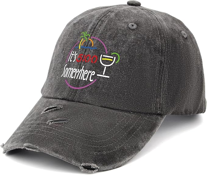 Jimmy Music Buffett Accessories Hats Its 5 Oclock Some Where Baseball Cap Mom Hat Pigment Black Womens Bucket