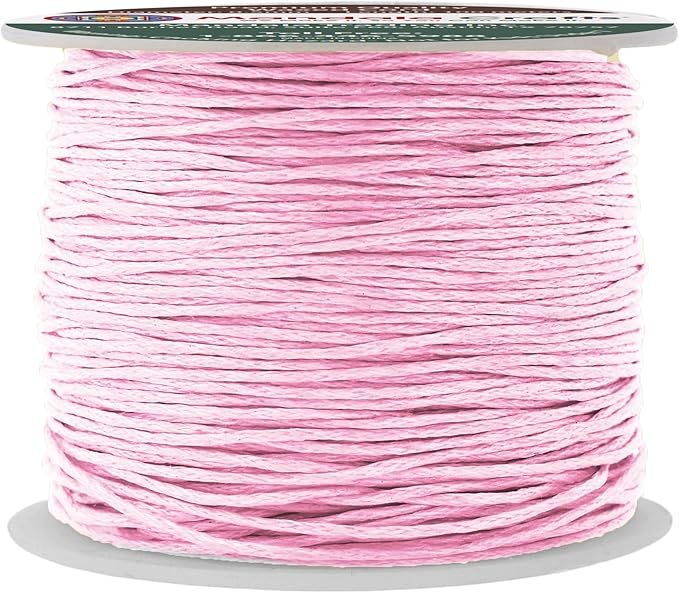 Mandala Crafts 0.5mm 109 Yards Baby Pink Cotton Waxed Cord by MandalaCrafts