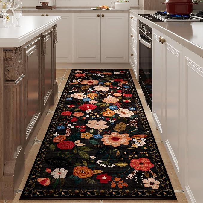 Rugcomf Runner Rug for Hallways Kitchen Rug Non Slip 2'6''x8' Washable Runner - Image 6