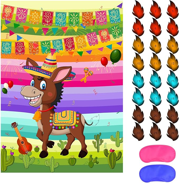 ASTARON Pin The Tail on The Donkey Mexican Donkey Game by ASTARON