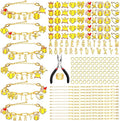 Kigeli 394 Pcs Sports Bracelets for Women DIY Game Bracelets kit Softball Baseball Football Jewelry Crafts Adjustable Gold Letter Charms Keychain for Team Sport Lovers Gifts