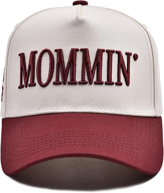 Women’s Mommin Trucker Hat – Vintage Two-Tone Ponytail Baseball Cap, Embroidered Adjustable Hat, Great Gift for Mom & Women