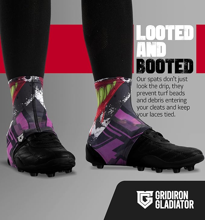 Gridiron Gladiator Cleat Covers - Football Spats - Football Cleat Cover - Cleat Spats for Soccer, Baseball & Softball
