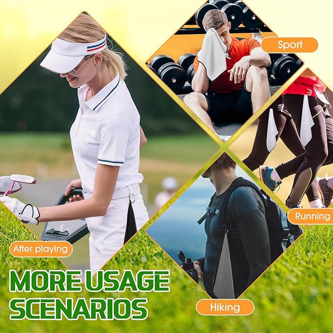 Batiyeer Golf Towel Bulk for Golf Bags 16'' x 16'' Microfiber Fabric Towel with Clip Waffle Pattern, Fitness, Camping, Hiking, Yoga