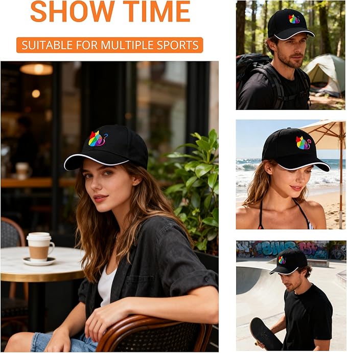 Embroidered Baseball Cap for Men Women, Breathable Cotton Adjustable Hat, Various Patterns for Casual Daily Outfits