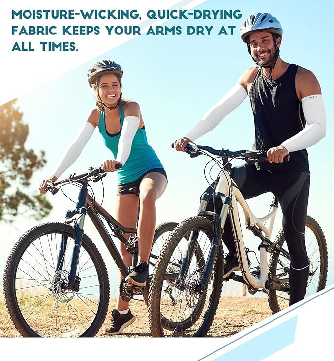 HiRui Arm Compression Sleeves for Men Women Youth, UV Protection 20-30mmHG Support Tattoo Cover, Breathable Moisture-Wicking