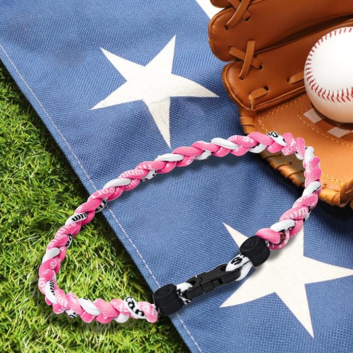 18inch Baseball Necklace,Fashion Tri-Braided Rope Tornado Necklace for Sports Fan