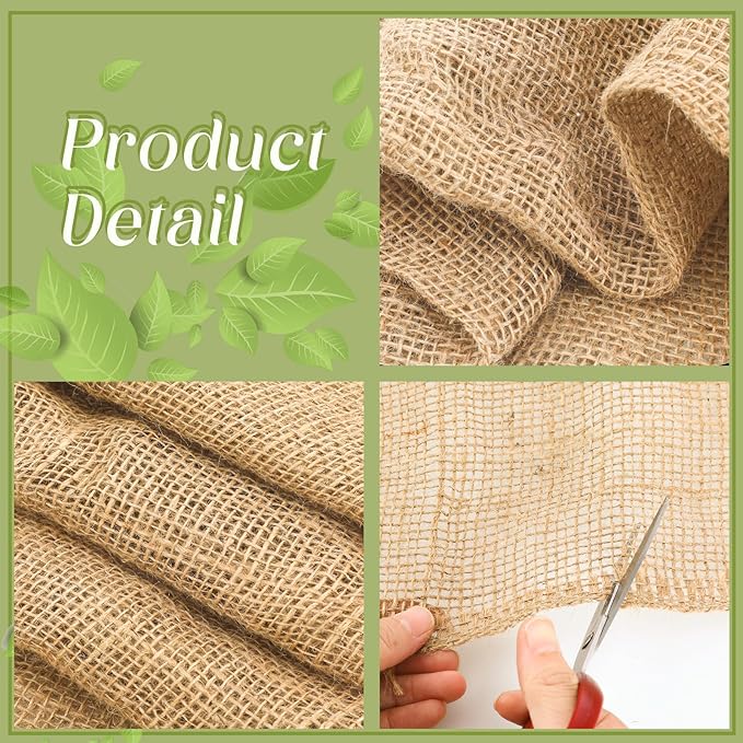 Buryeah 40 Inch x 72 ft Burlap Fabrics Roll Natural Jute Burlap Tree Wraps - Image 3