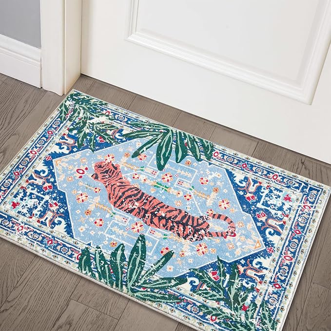 Tropical Rugs, 3x5 Thin Boho Small Area Rugs - Image 3