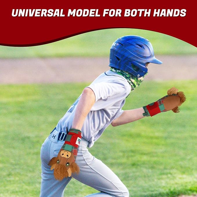 Big Crazy Baseball Sliding Mitt Youth and Adult, Drippy Drip Accessory, Flexible Breathable Durable, Funny Design Beer Bear Ice Cream Cow