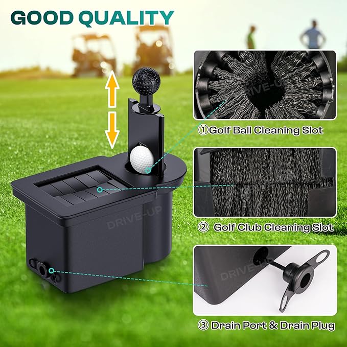 DRIVE UP Golf Cart Ball Washer and Club Cleaner Kit, Club Cart Golf Ball Cleaner and Club Head Washer, Suitable for Club Car Precedent, Tempo, Onward Gas and Electric Golf Carts, OEM 103662801