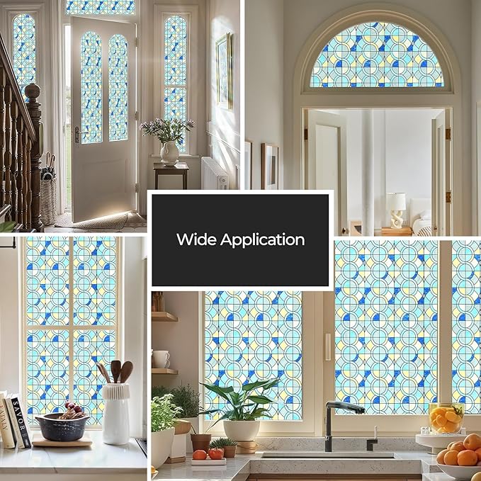 Window Privacy Film, Frosted Glass Decorative Static Cling, Removable Sun - Image 6