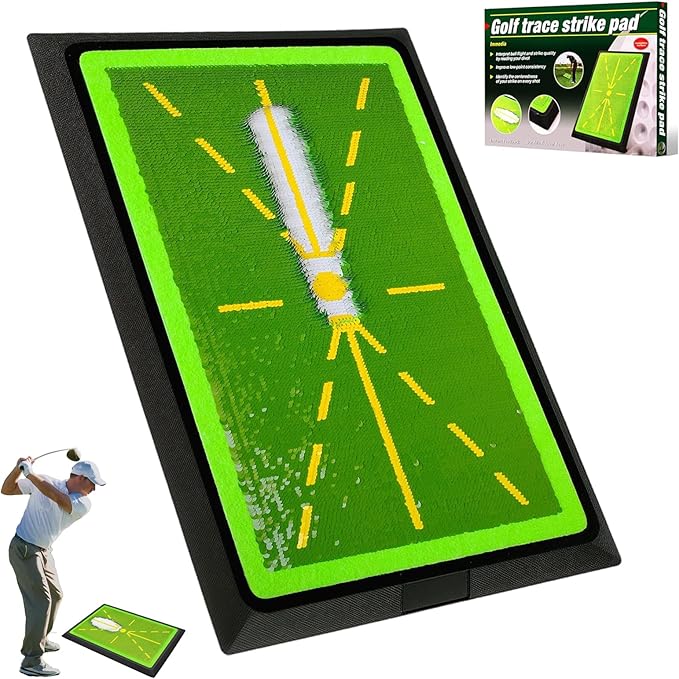 Golf Hitting Mat, Urgrade Golf Training Mat, Golf Practice for Swing Path Feedback/Analyzing, Precision Pro Swing Mat, Accessories Gifts, 17"x12"