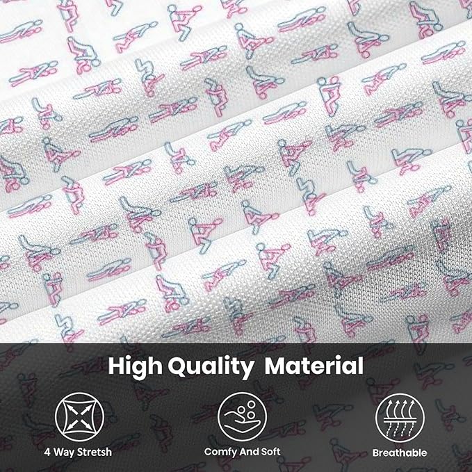 HUURAY Funny Golf Polos for Men Funny Print Short Sleeve Shirts Quick Dry Polo Shirts Hawaiian Shirt Performance Golf Outfits