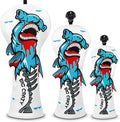 Big Crazy Golf Head Covers, Golf Club Covers Funny, Driver Headcovers, Golf Club Covers, Fairway Woods Head Covers, Hybrids Headcover, Putter Cover with Soft Lining for Golf Gift Hammerhead Sharks