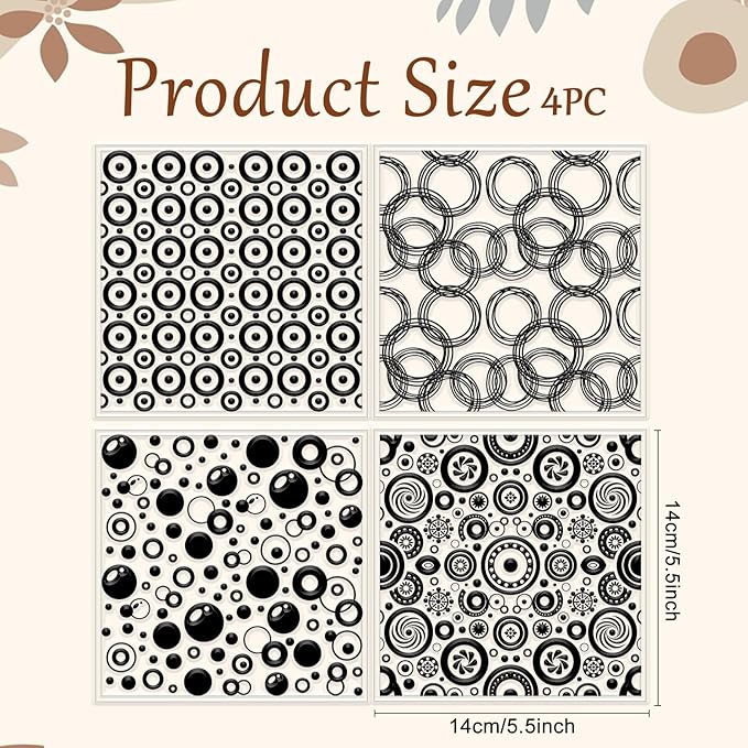 CHGCRAFT 4 Pcs Looped Circles Polymer Clay Texture Sheets Artistic Dots - Image 2