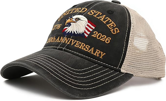 United States 250th Anniversary Hat, USA Baseball Cap 1776-2026 American Eagles Hat Patriotic Embroidered Hats for Men Women