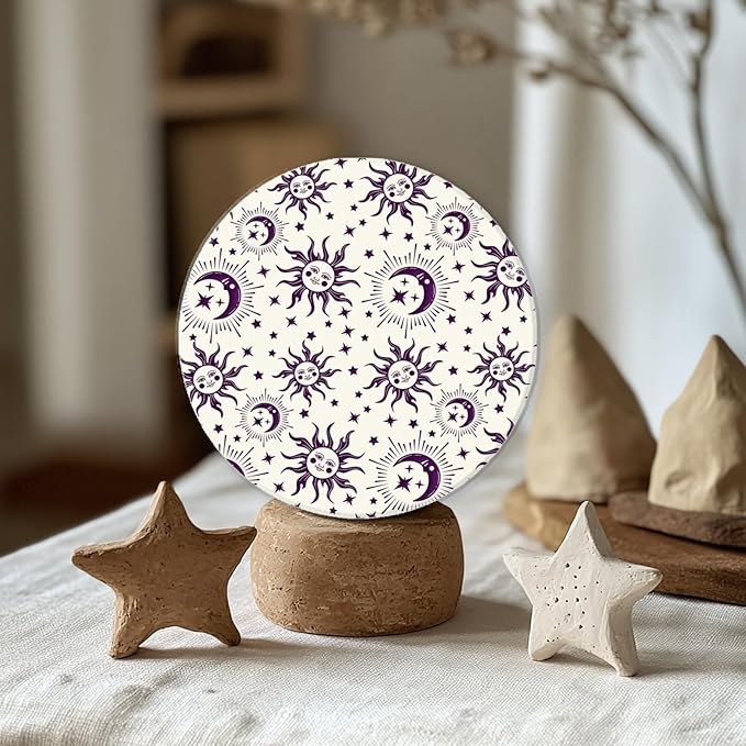CHGCRAFT Sun Moon Stars Polymer Clay Texture Sheets Silicone Texture Stamp Clay - Image 5