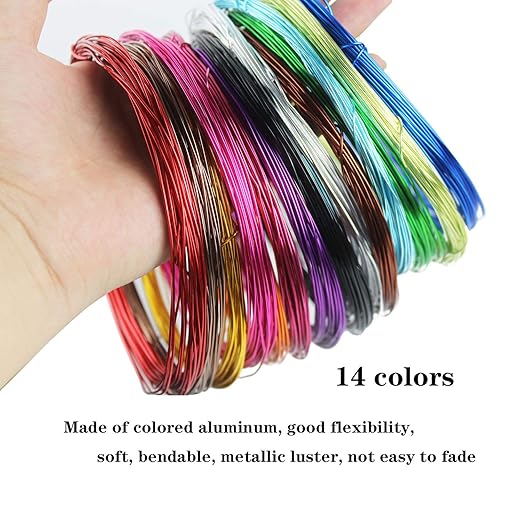 14 Rolls Colored Aluminum Craft Wire, 459 Feet 1mm Flexible Metal Artistic - Image 3