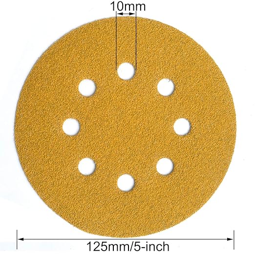 5-Inch 8-Hole Hook and Loop Sanding Discs 80-Grit Random Orbit Sandpaper - Image 6
