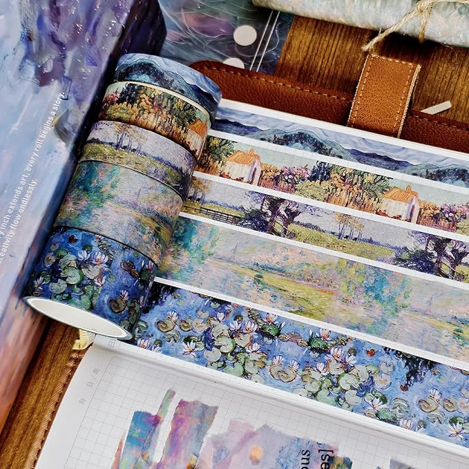 34 Rolls Washi Tape, Aesthetic Colored Decorative Cute Scrapbook Tape - Image 5