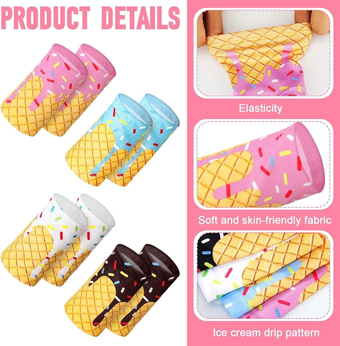 Soulchen Ice Cream Drip Baseball Headbands and Sports Wristbands for Athletes Baseball Football Basketball Running Gym Party Favors Suitable for Team Men Women