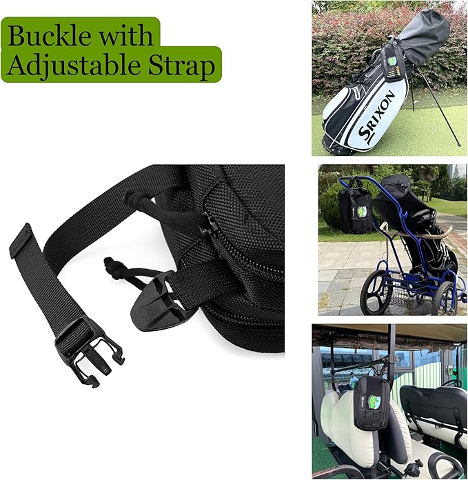 Golf Pouch Bag for Balls Accessories Valuables | Customizable with Hook-and-Loop Panel | Ideal Golfer Gift, Includes Tee-Holder and Motivation Patches | Also Great for Gym Sports Travel Tactical