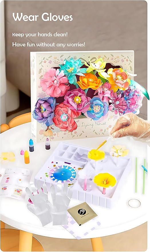 Science Craft Kit: Color Mixing & Dyeing Paper Flower Bouquet - Image 4