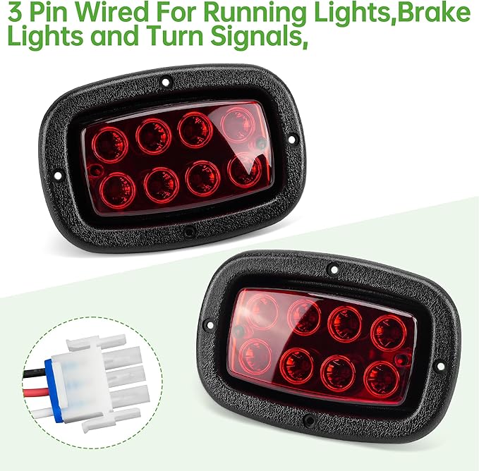 10L0L Club Car DS Headlight Kit - 12V Headlight and Tail Light Kit With Upgrade Harness with Turn Signal Brake Light and Horn Wire