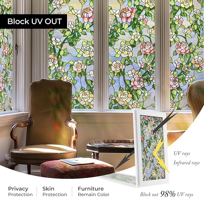 3D Stained Glass Window Film, Decorative Window Privacy Film - Image 5
