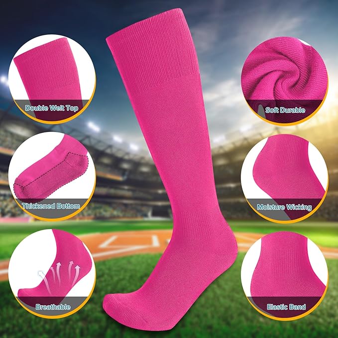 Baseball Socks and Belt Combo for Youth Adult - Softball Socks and Belt for Boys and Girls