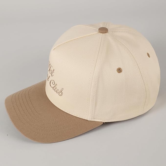 MIRMARU Two-Tone Vintage Canvas Trucker Hats for Men & Women, Adjustable Size Baseball Caps with Trendy Embroidered Design