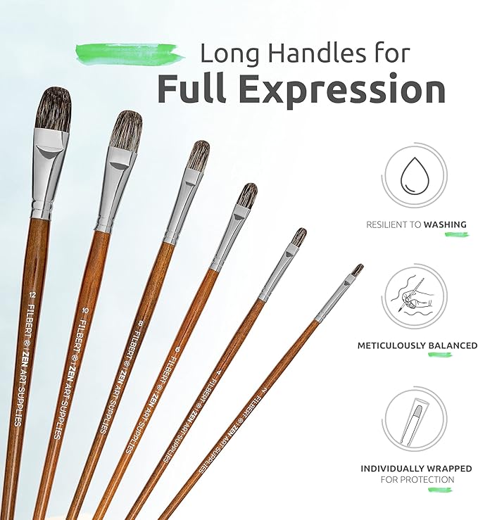 Professional Filbert Paint Brushes - Image 5