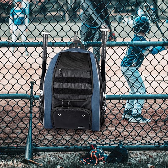 MATEIN Baseball Backpack, Lightweight Softball Bags with Shoes Compartment for Men, Large Capacity Baseball Bag Gifts for Adults with Fence Hook Hold 4 Tee Ball Bats, TBall Gear, Helmet