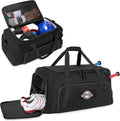 GOBUROS Tactical Baseball Duffle Bag with 2 Bat Holder, Catchers Gear Bag for Softball Equipment, Travel Baseball Bags with Shoe Compartment for Gym Sports