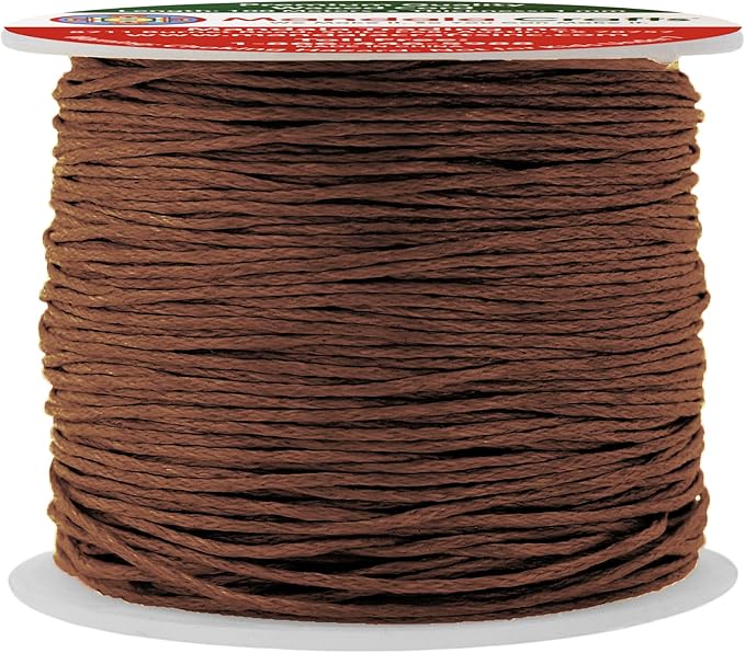 Mandala Crafts 1mm 109 Yards Brown Cotton Waxed Cord by MandalaCrafts