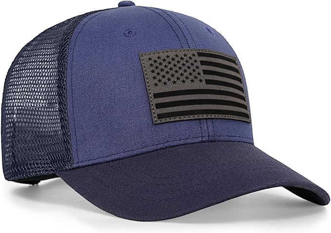 American Flag Trucker Hat - Snapback Hats for Men Women Baseball Cap - Breathable Mesh & Adjustable Fit for Casual Wear