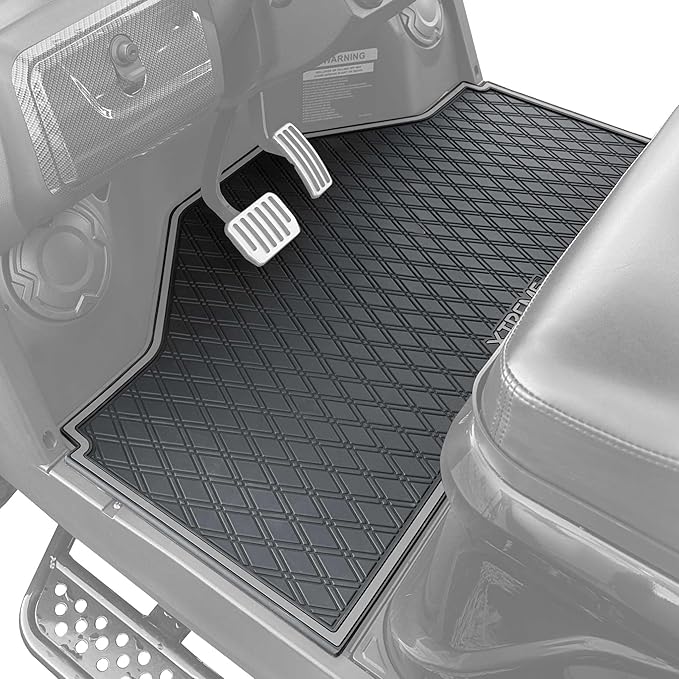 Xtreme MATS Evolution D5 Golf Cart Floor Mat Set - Rubber Double Diamond Design - Fits DMAX, D5, 2+2, 4F, 6F, Including Evolution Maverick and Ranger Trims