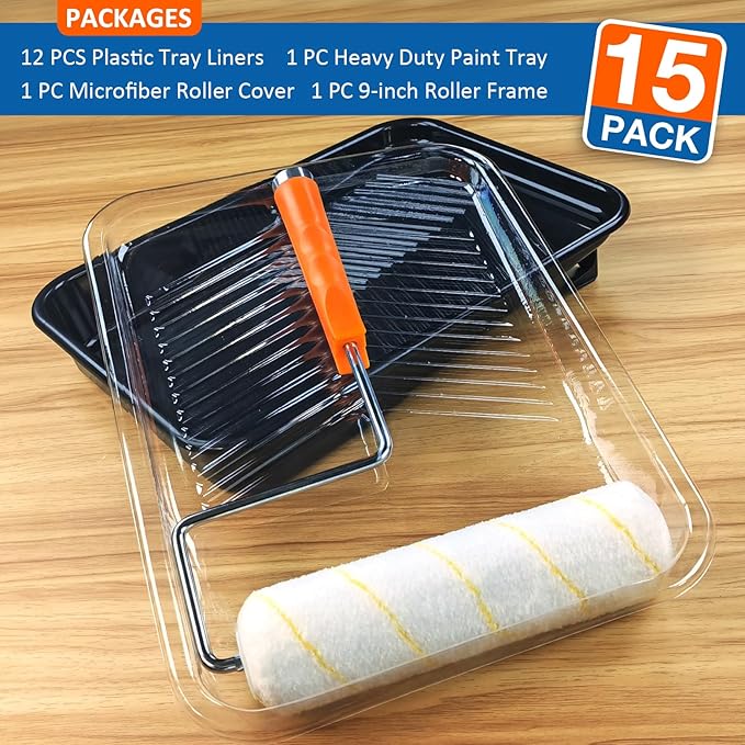 Great Andrew 9 Inch Paint Tray Set, Plastic Paint Tray - Image 3