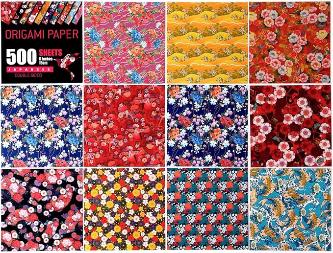 Japanese Washi Origami Paper 500 Sheets, 10 Vivid Colors, Colors Make Colorful - Image 2