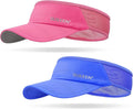 Sukeen 2 Pack Sports Sun Visor Men Women Lightweight Packable Cooling Stretchy Visor Hat for Running, Tennis, Golf