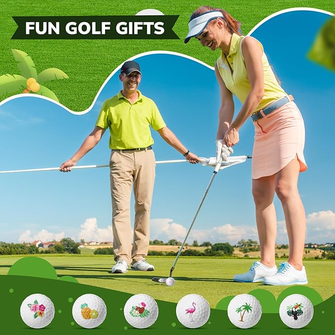 Civaner Hawaii Golf Balls Gift Set Tropical Collection Golf Accessories Novelty Funny Golfer Birthday Gifts for Men Women Coworkers Employee Golfers Lovers