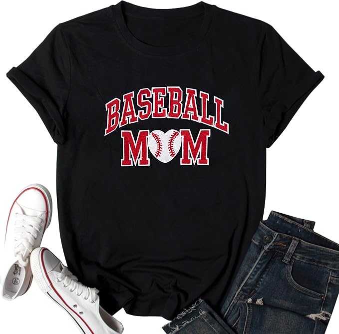 Baseball Mom Shirt Women Baseball Shirt Oversized Chenille Game Day Tops Sports Fan Gift Clothes