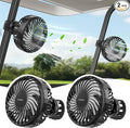 A2C Rechargeable Golf Cart Fan, 4000mAh Battery Operated Clip On Fan for EZGO Club Car Yamaha, 360° Rotating Portable Cooling Fan, 3 Speed Settings, Golf Season Course Cart Essential Accessories