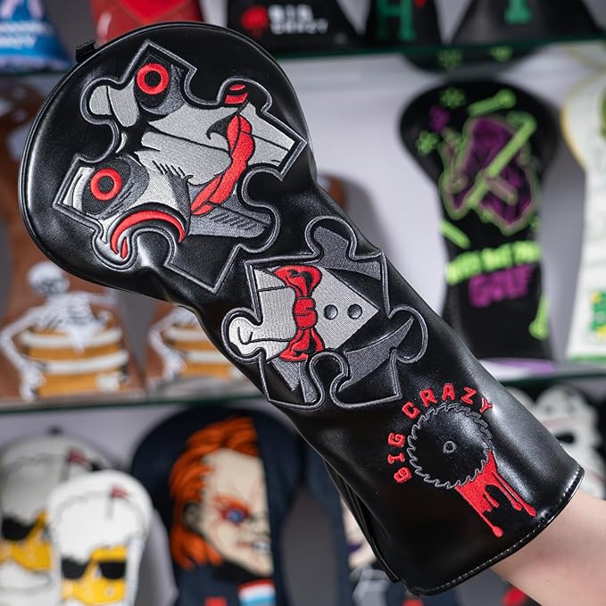Big Crazy Golf Headcovers - Funny Golf Club Covers - Driver Headcover with Tour Grade PU Leather - Golf Driver Headcover, Waterproof Golf Head Covers, Soft Lining Golf Gift