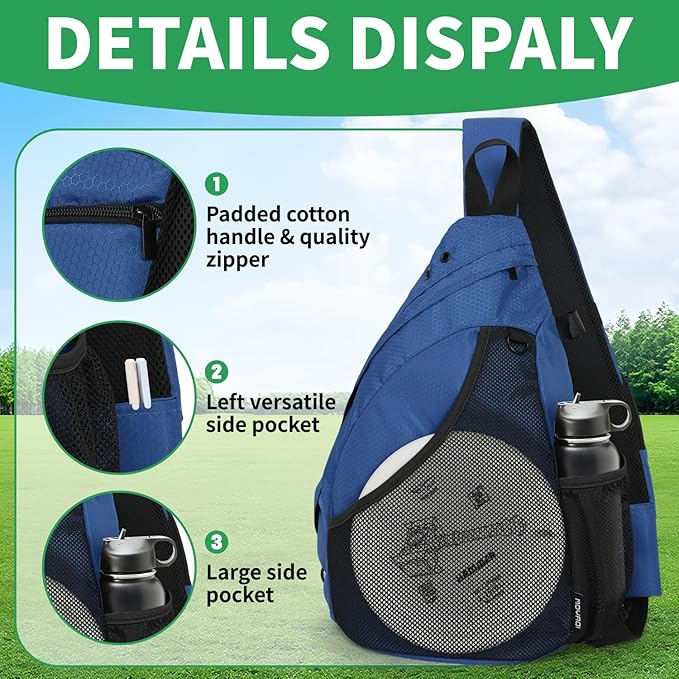MOYAQI Disc Golf Bag with Retriever Holder and Storage Pockets, Disc Golf Backpack with 8-10 Disc Capacity, Padded Adjustable Strap and Back Panel, Lightweight and Durable