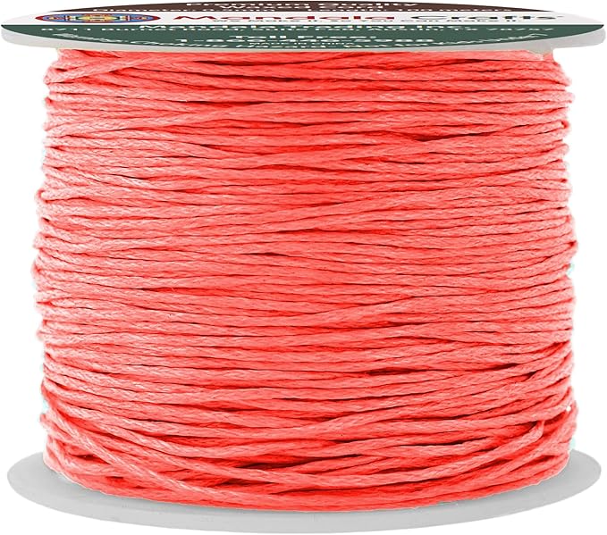 Mandala Crafts 0.5mm 109 Yards Coral Cotton Waxed Cord by MandalaCrafts