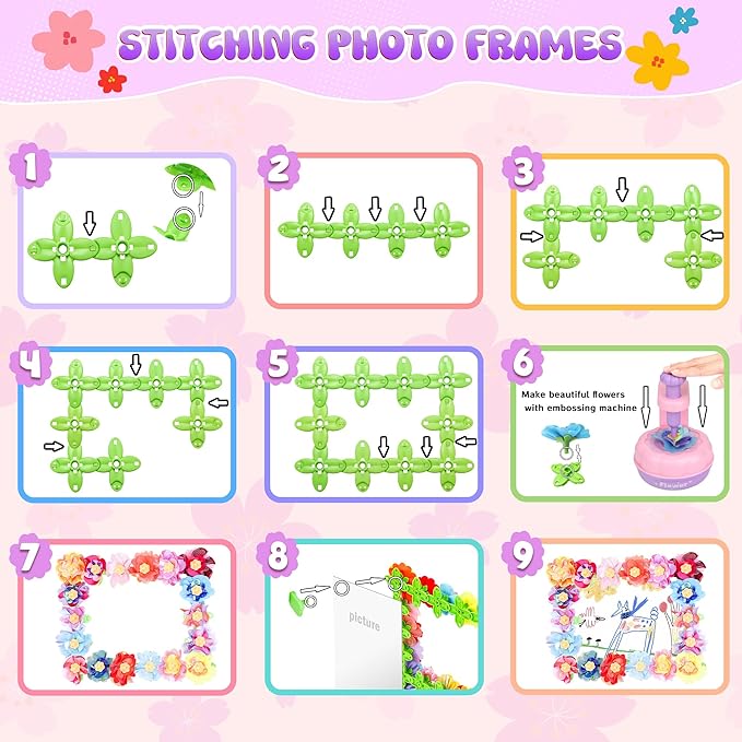 GirlsHome 300+PCS Fabric Flower Bouquets Toys, DIY Flower Crafts Kits - Image 9